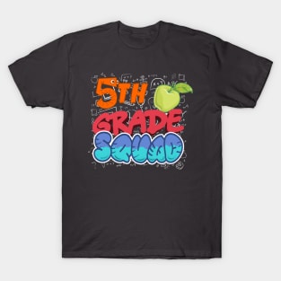 5th Fifth Grade Squad Tee Back To School Class Of 2019 Graduation Gift Student Kids Preschool Teacher Shirt First Day Of School Gift Education Shirt T-Shirt